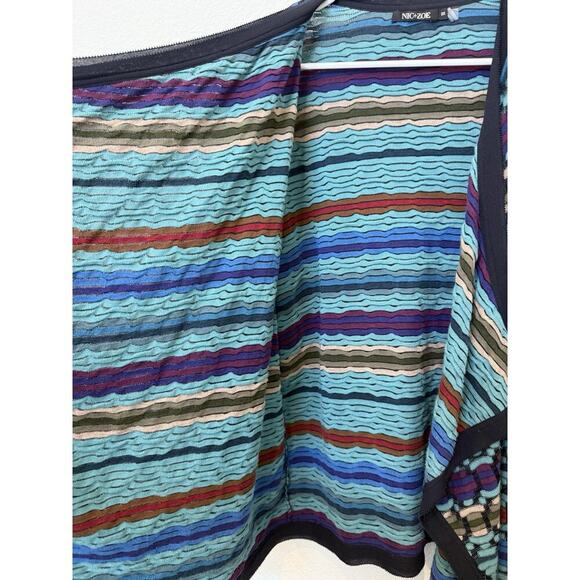 NIC + ZOE Women's‎ Multi Knit Open Front Waterfall Cardigan Sweater Size XL Blue - Picture 3 of 7